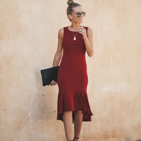 Vici Dresses & Skirts - Vici Collection Red Dress Ruffled Bottom